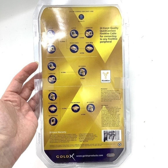 NEW Gold X Quick Connect FireWire 3 in 1 Premium Gold Cable 6 feet PC/MAC - Picture 4 of 7